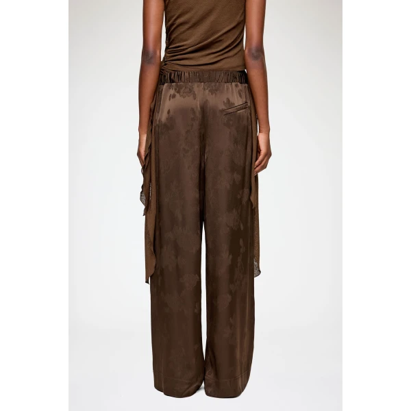 Ganni Trousers in Brown Satin, view 4
