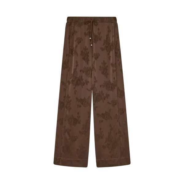 Ganni Trousers in Brown Satin