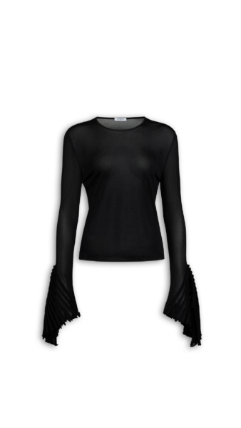 Alaïa Godet Sleeve Top - ALAÏA Tops - Laser Cut Luxury - Shop at Luxury Shoes 