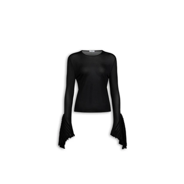 Alaïa Godet Sleeve Top - ALAÏA Tops - Laser Cut Luxury - Shop at Luxury Shoes 