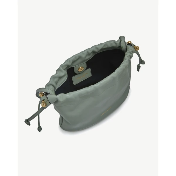 Strathberry Charlotte Drawstring in Library Green, view 3