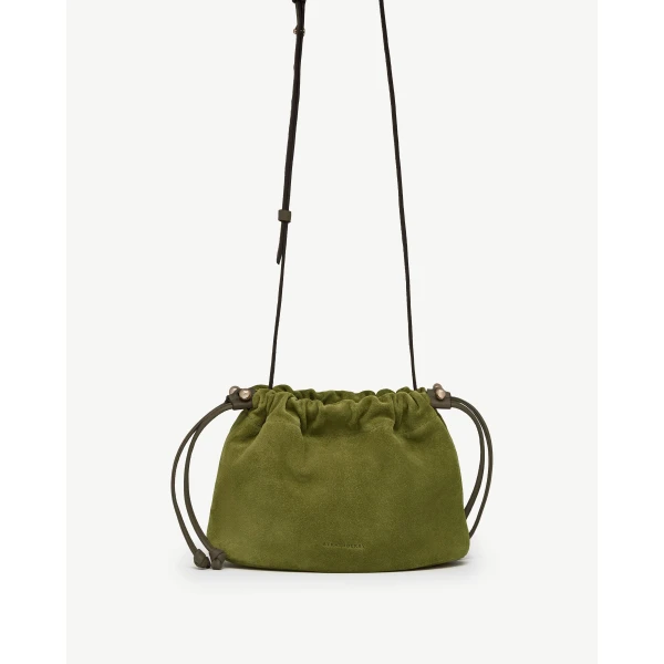 Strathberry Charlotte Drawstring in Lime and Khaki, view 2