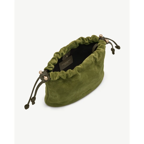 Strathberry Charlotte Drawstring in Lime and Khaki, view 3