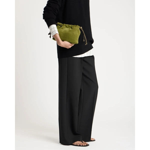 Strathberry Charlotte Drawstring in Lime and Khaki, view 6