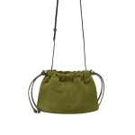 Strathberry Charlotte Drawstring in Lime and Khaki
