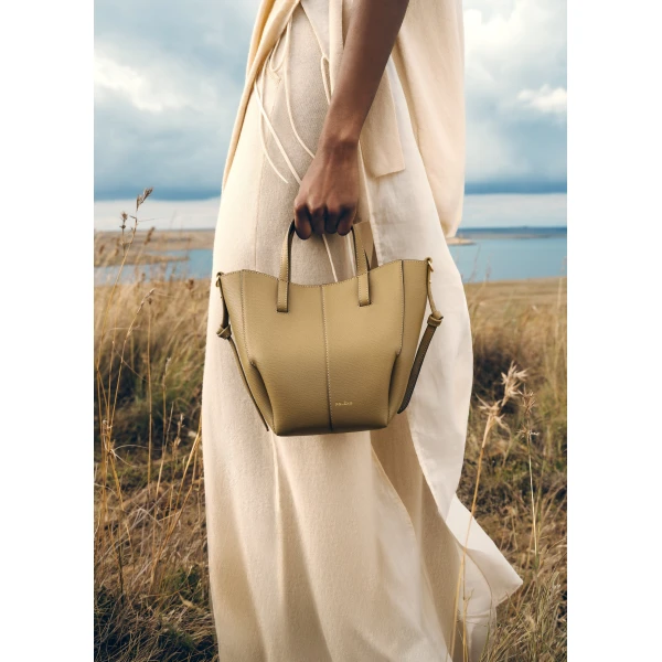 Polene Cyme Tote Nano in Smoky Olive Bag, view 4