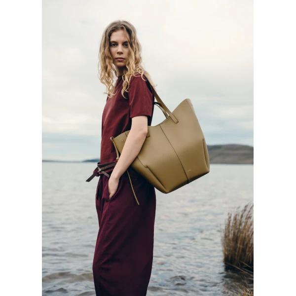 Polene Cyme Tote in Smoky Olive Bag, view 2