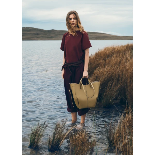 Polene Cyme Tote in Smoky Olive Bag, view 3