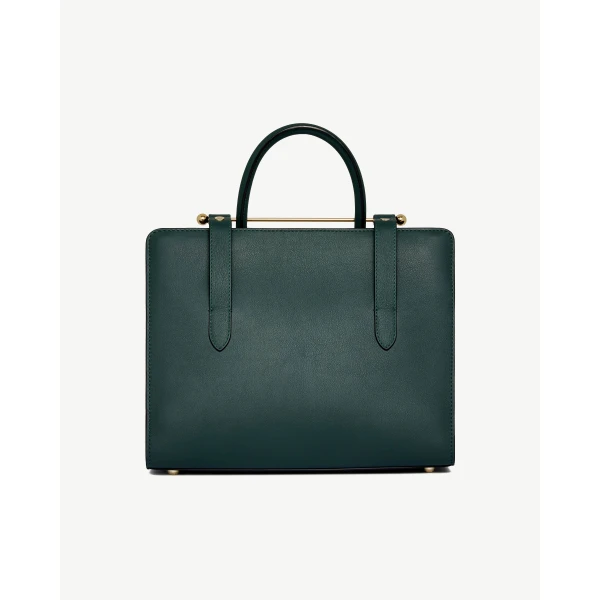 Strathberry Midi Tote in Bottle Green, view 4