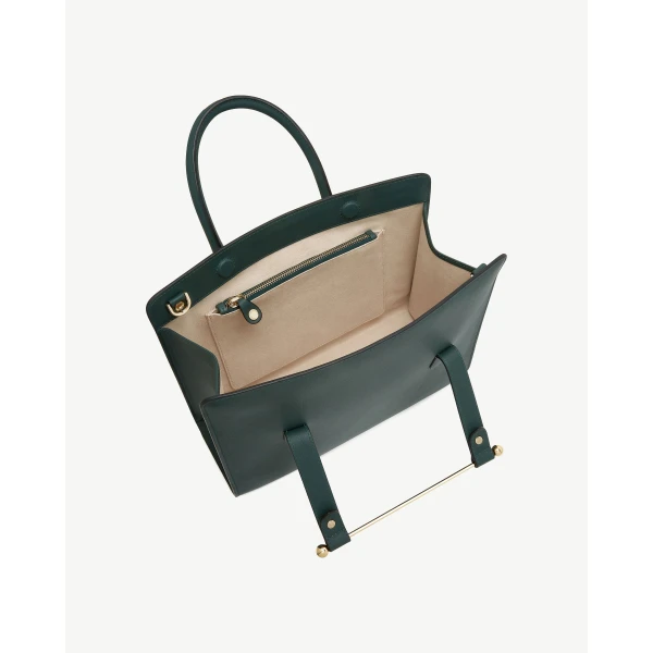Strathberry Midi Tote in Bottle Green, view 6