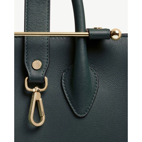 Strathberry Midi Tote in Bottle Green, view 8
