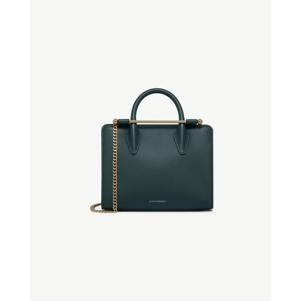 Strathberry Mini Tote in Bottle Green, view 2