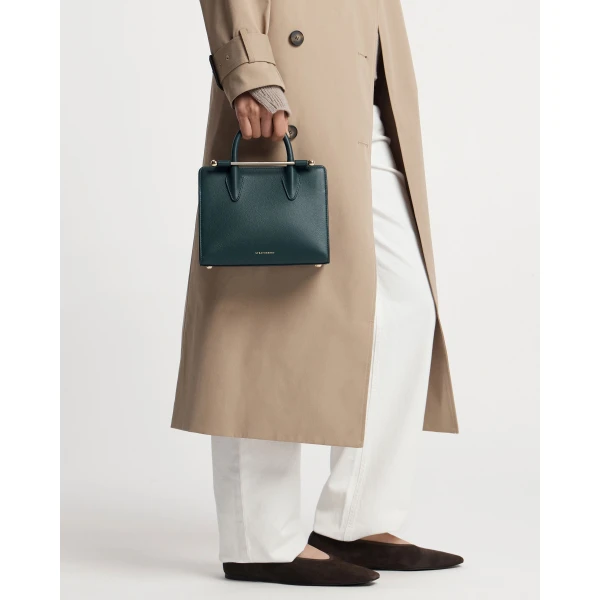 Strathberry Mini Tote in Bottle Green, view 9