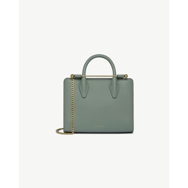 Strathberry Mini Tote in Library Green, view 2