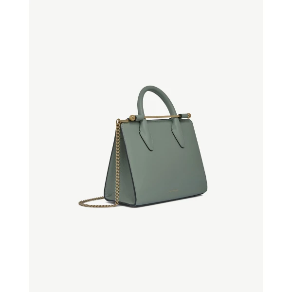 Strathberry Mini Tote in Library Green, view 3