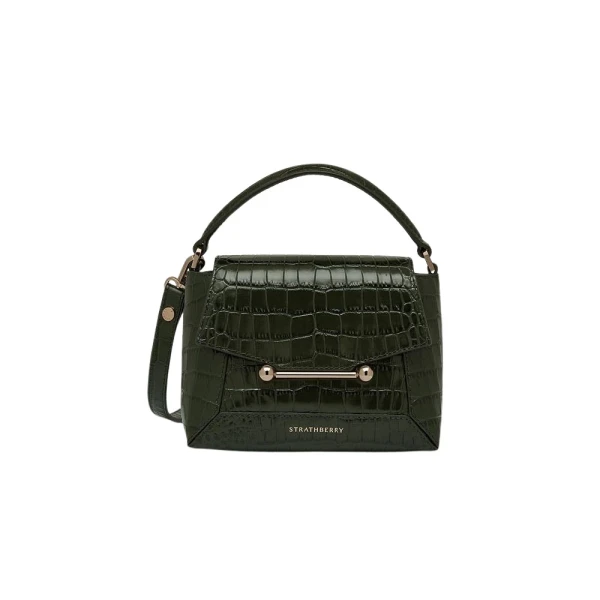 Mosaic Nano in Croc-embossed Leather Forest