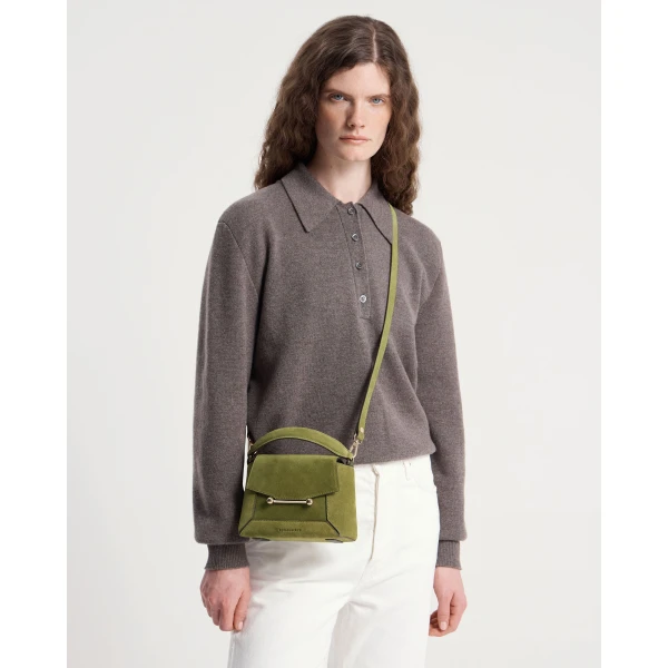 Strathberry Mosaic Nano in Lime and Khaki, view 7