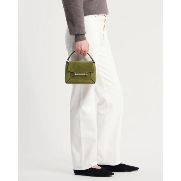 Strathberry Mosaic Nano in Lime and Khaki, view 8