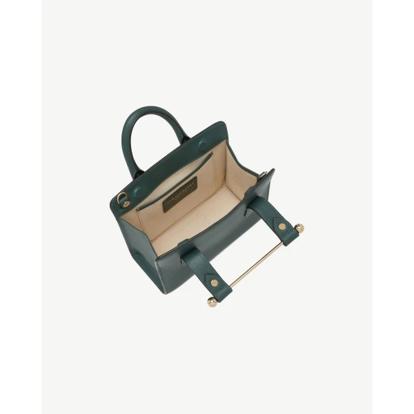 Strathberry Nano Tote in Bottle Green, view 5