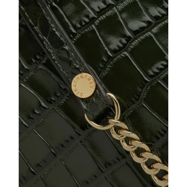 Strathberry Nano Tote in Croc-embossed Forest, view 7