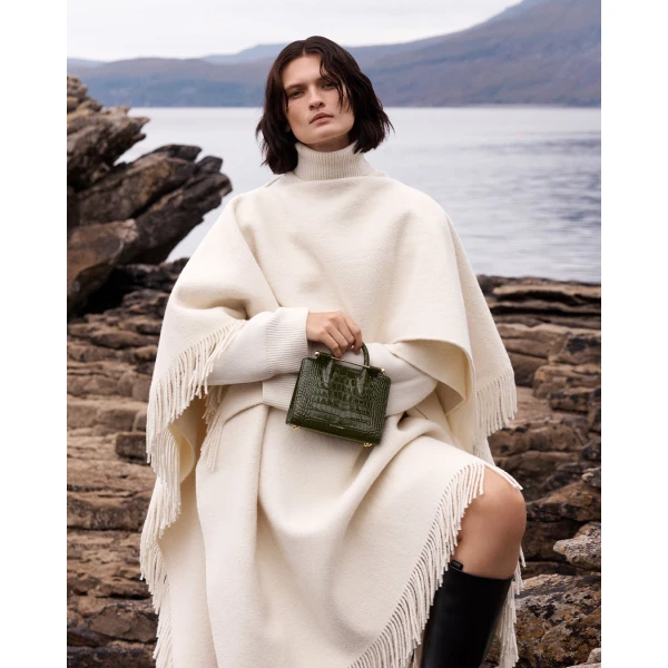Strathberry Nano Tote in Croc-embossed Forest, view 10