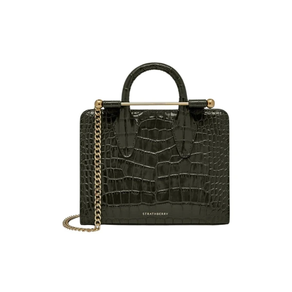 Nano Tote in Croc-embossed Forest
