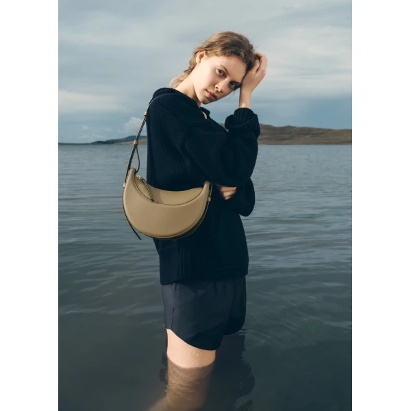 Polene Numéro Dix in Smoky Olive Bag, view 2