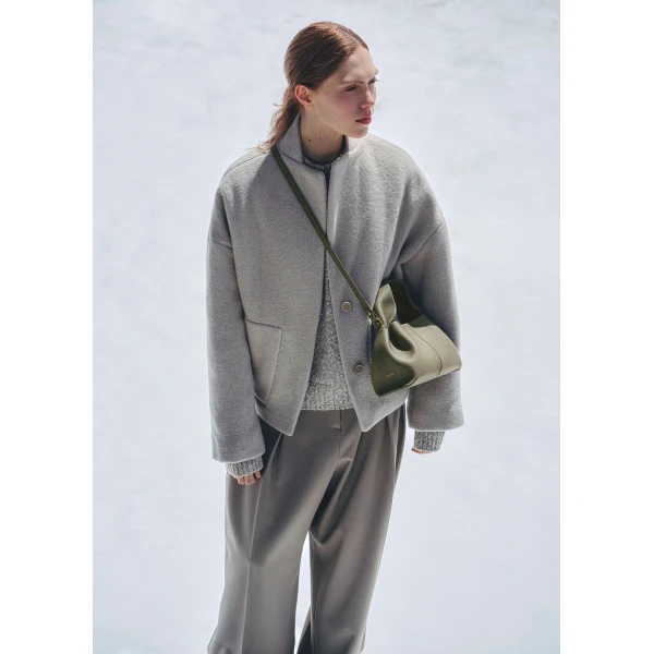 Polene Numéro Neuf Mini in Smoky Green Bag, view 4