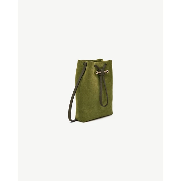 Strathberry Osette Midi Pouch in Lime and Khaki, view 3