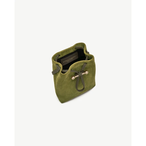 Strathberry Osette Midi Pouch in Lime and Khaki, view 5