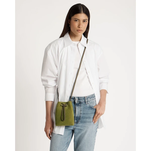 Strathberry Osette Midi Pouch in Lime and Khaki, view 7