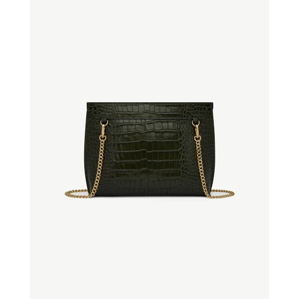 Strathberry Stylist in Croc-embossed Leather Forest, view 4