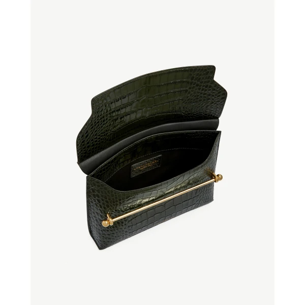 Strathberry Stylist in Croc-embossed Leather Forest, view 5
