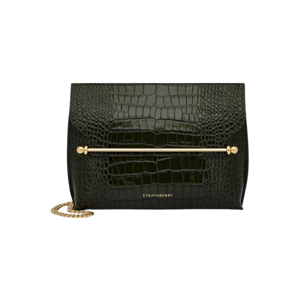 Stylist in Croc-embossed Leather Forest