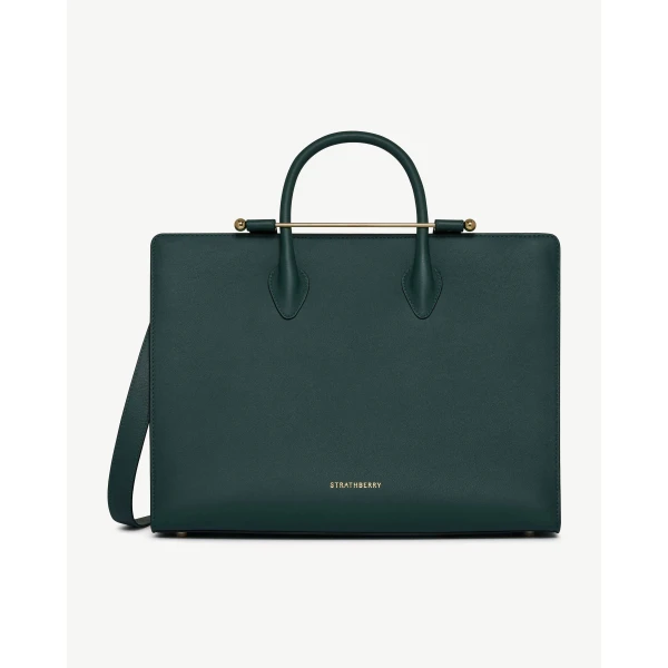 Strathberry Tote in Bottle Green, view 2