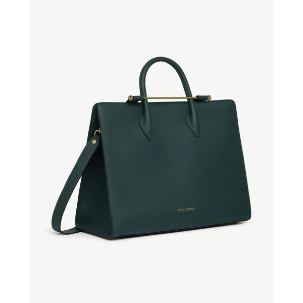 Strathberry Tote in Bottle Green, view 3