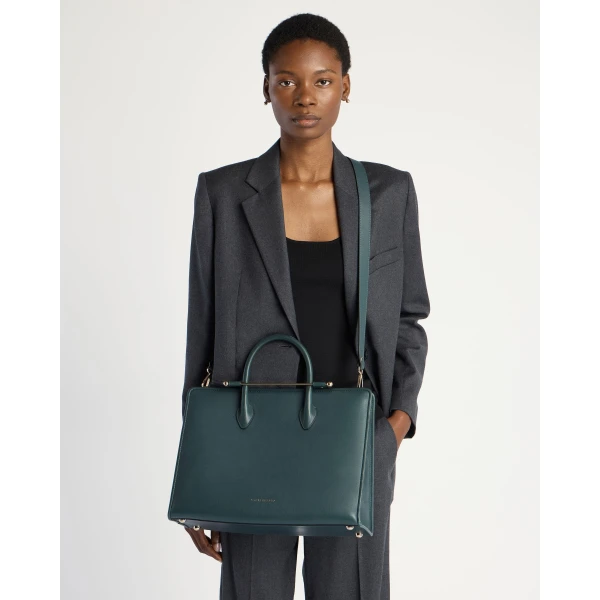Strathberry Tote in Bottle Green, view 9
