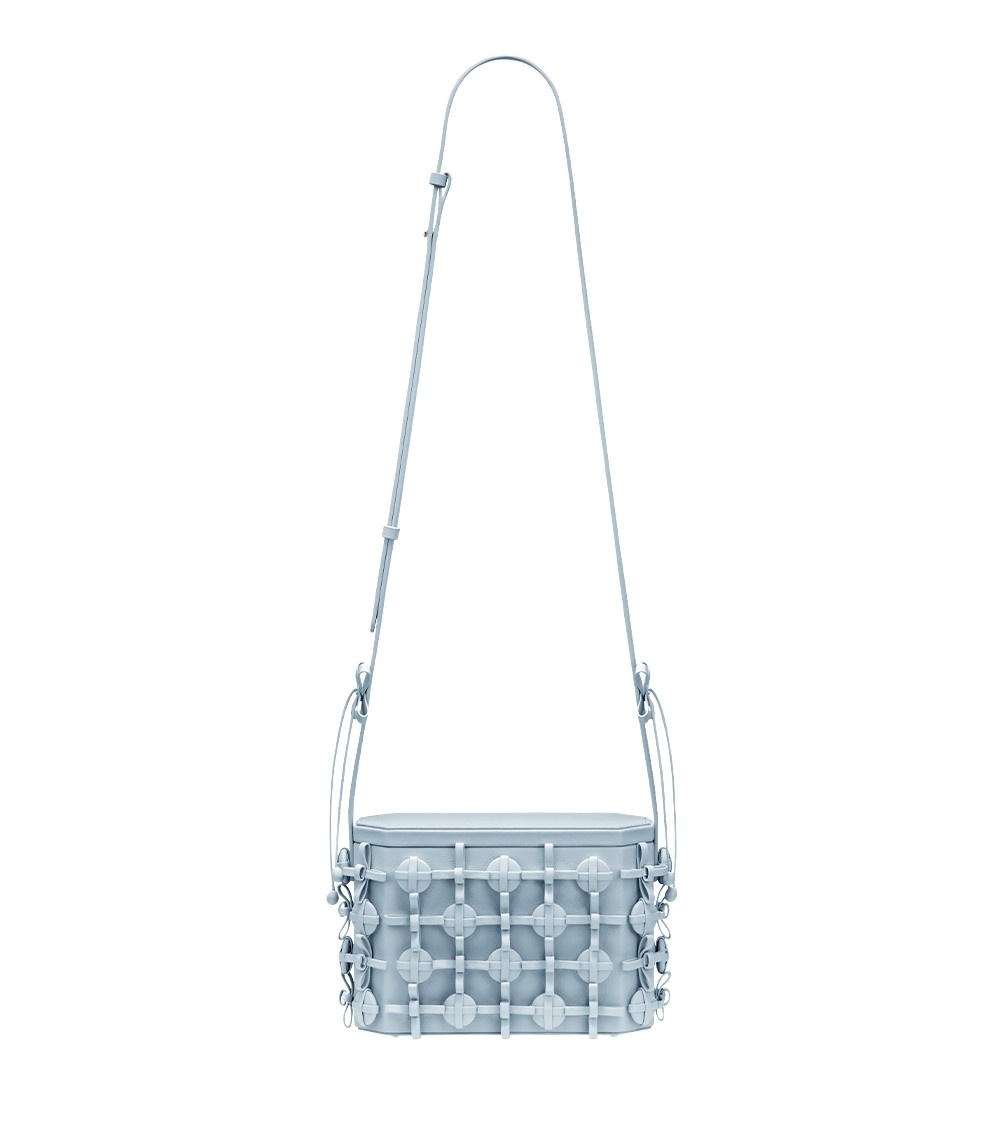 Polène Button Bow Box in Cloud Button Bow Box in Cloud - Clutch Bags - Parisian Luxury Leather Bag at Luxury Shoes 