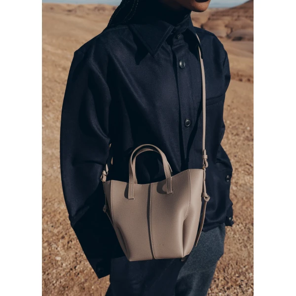 Polene Cyme Tote Nano in Taupe Bag, view 3