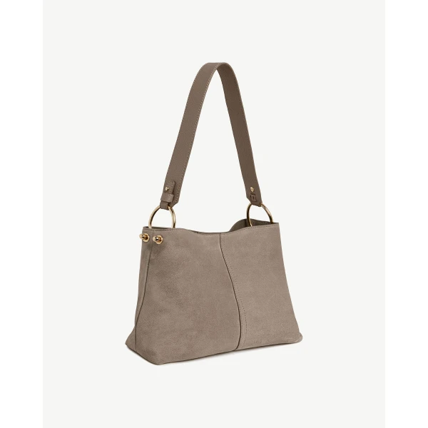 Strathberry Lana Hobo in Taupe Suede, view 3