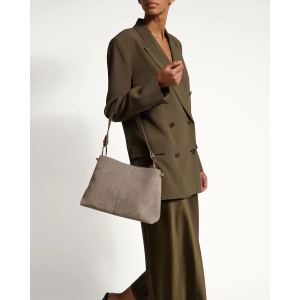 Strathberry Lana Hobo in Taupe Suede, view 6