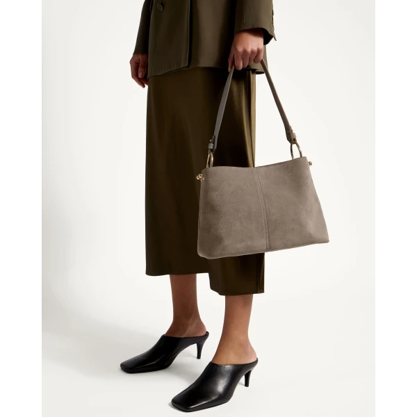 Strathberry Lana Hobo in Taupe Suede, view 7