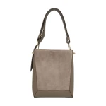 Strathberry Lana Midi Bucket Bag in Taupe Suede