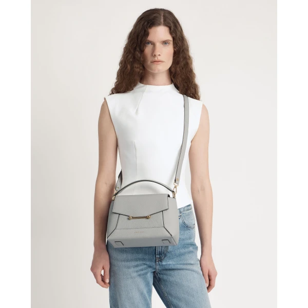 Strathberry Mosaic Bag in Marble Grey, view 8