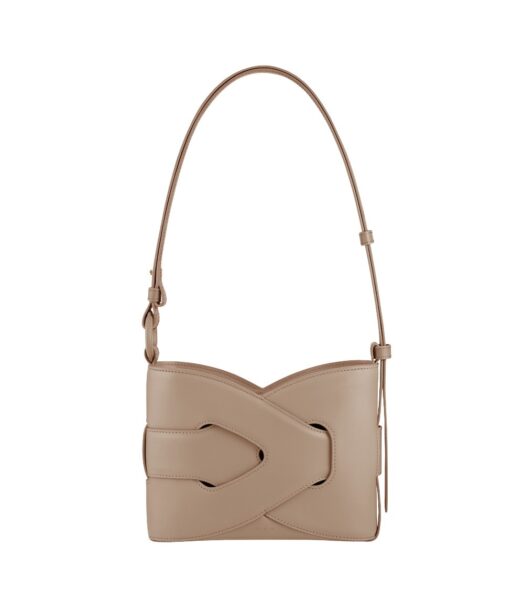 Polène Nodde in Taupe Nodde in Taupe - Shoulder & Crossbody Bags - Parisian Luxury Leather Bag at Luxury Shoes 