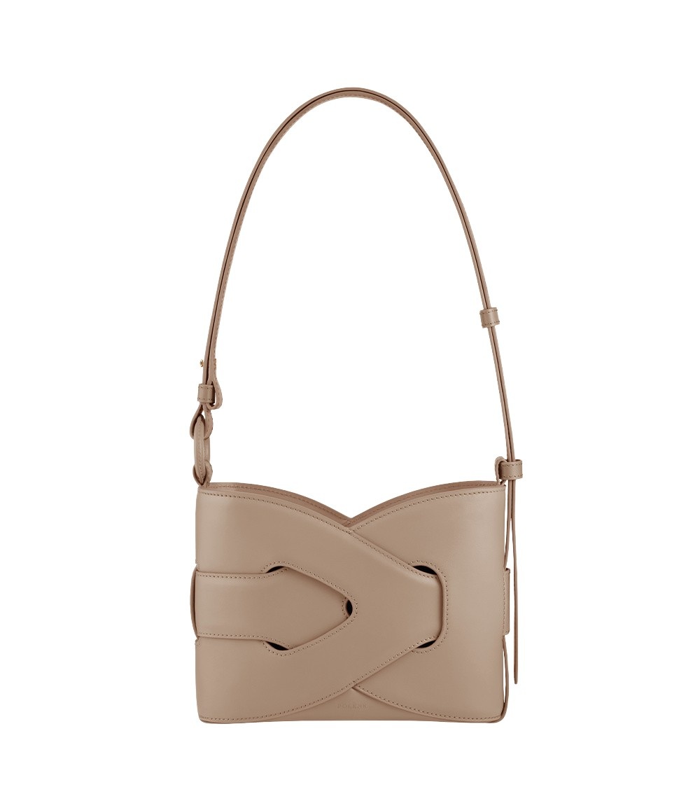 Polène Nodde in Taupe Nodde in Taupe - Shoulder & Crossbody Bags - Parisian Luxury Leather Bag at Luxury Shoes 
