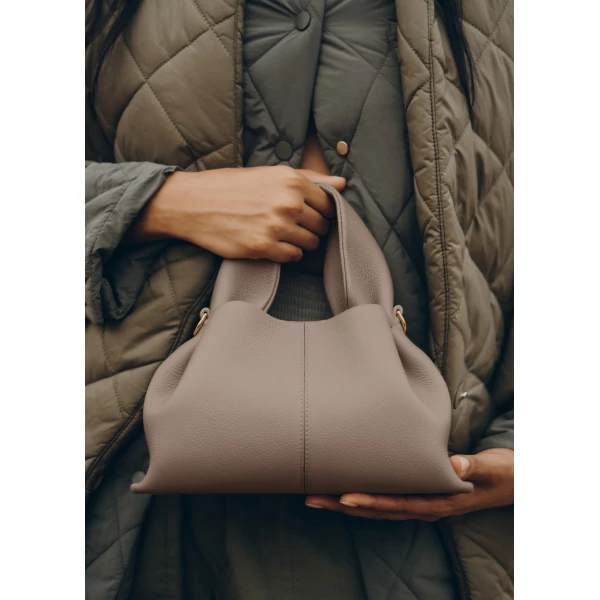 Polene Numéro Neuf Mini in Taupe Bag, view 2