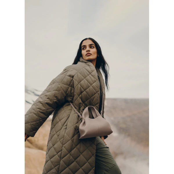 Polene Numéro Neuf Mini in Taupe Bag, view 3