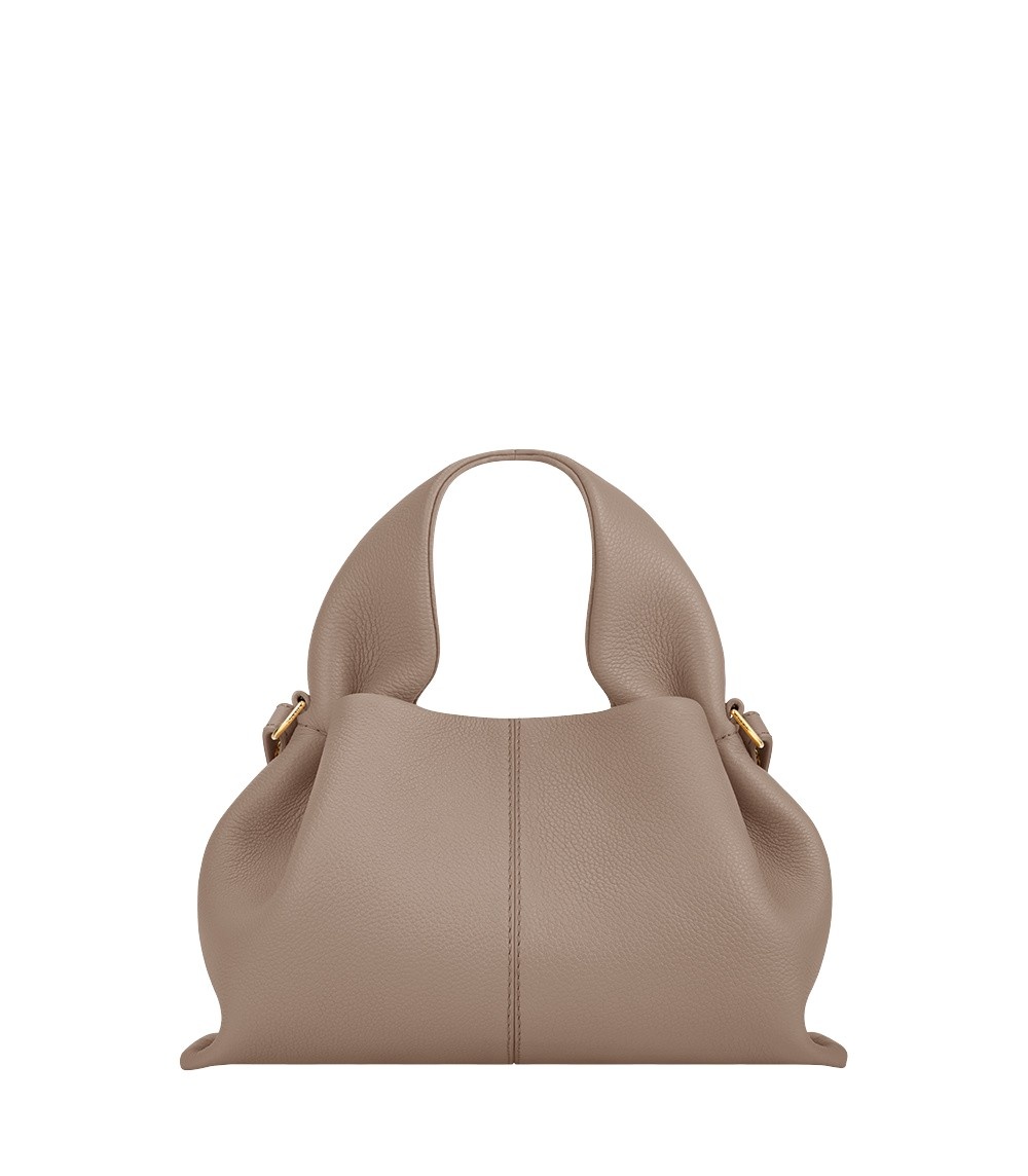 Polène Numéro Neuf Mini in Taupe Numéro Neuf Mini in Taupe - Mini Bags - Parisian Luxury Leather Bag at Luxury Shoes 