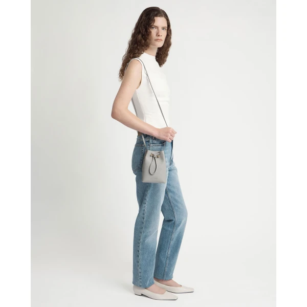 Strathberry Osette Midi Pouch in Marble Grey, view 7